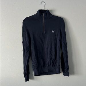 Original Penguin Navy Blue Quarter Zip-Up Sweater